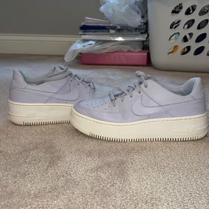 Nike Air Force one- lavender leather platforms